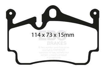 compare product EBC 04-08 Porsche Boxster (Cast Iron Rotors only) 2.7 Redstuff Rear Brake Pads