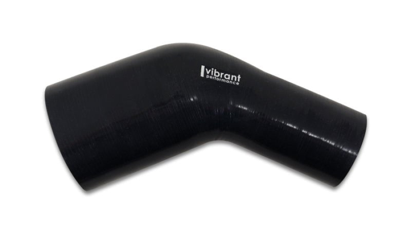 Vibrant 1.75in ID x 2in ID Gloss Black Silicone 45 Degree Transition Elbow - My Store