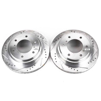 compare product Power Stop 00-06 Mitsubishi Montero Rear Evolution Drilled & Slotted Rotors - Pair