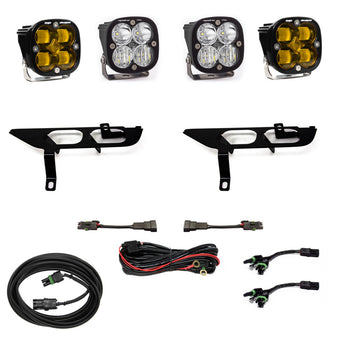 compare product Baja Designs 2021+ Ford F150 Fog Pocket Kit SAE Amber Squadron Pro DC