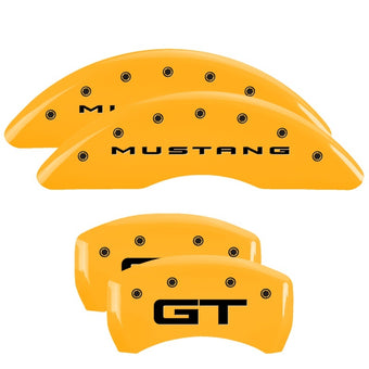 compare product MGP 4 Caliper Covers Engraved Front 2015/Mustang Engraved Rear 2015/GT Yellow finish black ch