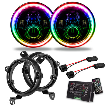 compare product Oracle Jeep Wrangler JL/Gladiator JT 7in. High Powered LED Headlights (Pair) - 2