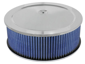 compare product aFe MagnumFLOW Air Filters Round Racing P5R A/F Chrome Assy 14x5: Blk/Blue E/M