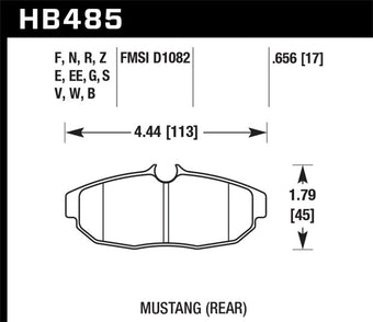 compare product Hawk 05-14 Ford Mustang DTC-50 Rear Brake Pads