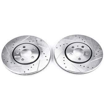 compare product Power Stop 96-99 Volkswagen Golf Front Evolution Drilled & Slotted Rotors - Pair