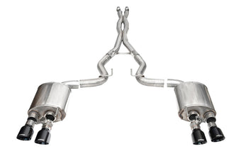 compare product Corsa 24+ Ford Mustang Dark Horse 5.0L 3in Dual Rear Cat-Back w/Twin 4.5in Black PVD Slash Tips