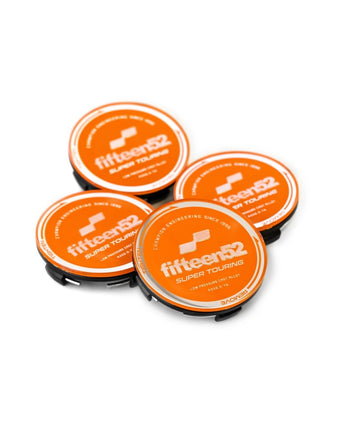 compare product Fifteen52 Super Touring (Chicane/Podium) Center Cap Set of Four - Orange/Chrome