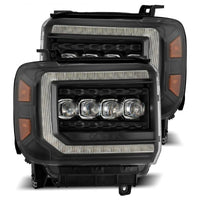 AlphaRex 14 - 18 GMC Sierra NOVA LED Proj Headlights Plank Style Black w/Activ Light/Seq Signal/DRL - My Store