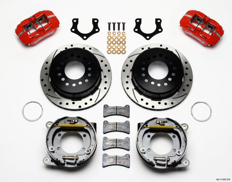 Wilwood Dynapro Low - Profile 11.00in P - Brake Kit Drill - Red Mopar/Dana 2.36in Off w/Snap Ring Bearing - My Store