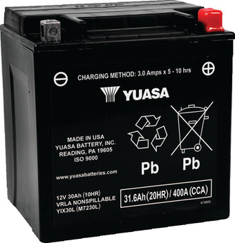 compare product Yuasa YIX30L Maintenance Free AGM 12-Volt Battery