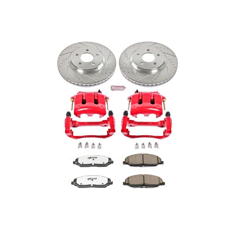 Power Stop 05 - 10 Ford Mustang Front Z26 Street Warrior Brake Kit w/Calipers - My Store