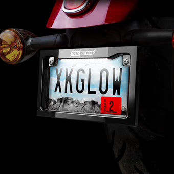 compare product XK Glow Motorcycle License Plate Frame Light w/ White LED - Black