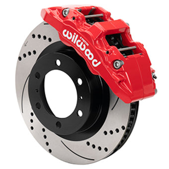 compare product Wilwood 15-21 Toyota 4Runner Aero6-DM Red Front Brake Kit - Drilled & Slotted