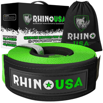 compare product Rhino USA Recovery Tow Strap 4Inx30Ft (Green)