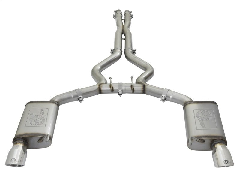 aFe MACHForce XP 3in 304 SS Cat - Back Exhausts w/ Polished Tips 15 - 17 Ford Mustang GT V8 - 5.0L/V6 - 3.7L - My Store