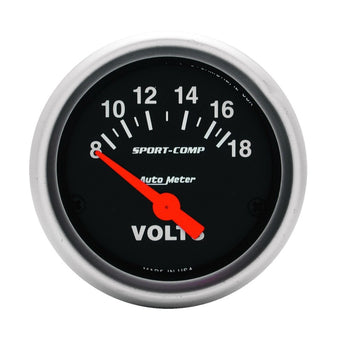 compare product Autometer Sport-Comp 52mm 8-18 Volt Electronic Voltmeter Gauge