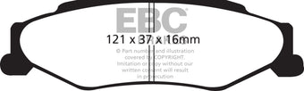 compare product EBC 03-04 Cadillac XLR 4.6 Greenstuff Rear Brake Pads