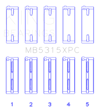 compare product King Engine Bearings Mitsubishi 4G63/4G64 Coated Performance Main Bearing Set - Size STD