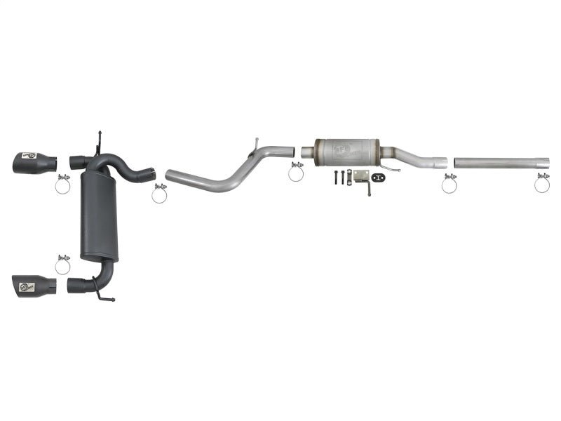 aFe Rebel Series 2.5in 409 SS Cat - Back Exhaust w/ Black Tips 2007+ Jeep Wrangler (JK) V6 3.6L/3.8L - My Store