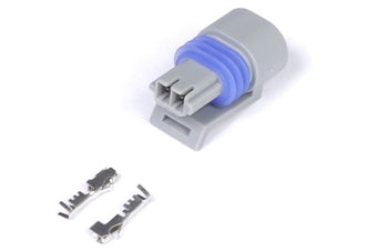 compare product Haltech Delphi 2 Pin GM Style Air Temp Connector Grey Plug & Pins