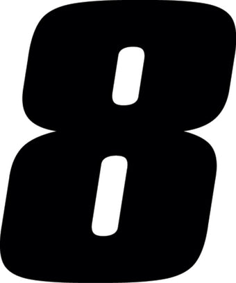 compare product Hardline Dirt Digits 3pk 4 in. - High Gloss Number 8 - Black