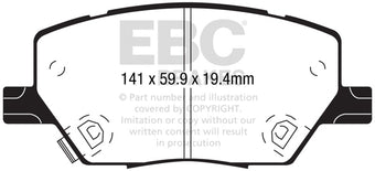compare product EBC 2015+ Fiat 500X 1.4L Turbo Yellowstuff Front Brake Pads