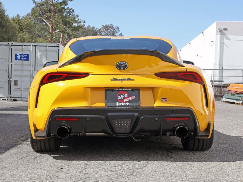 aFe POWER Takeda 2021 Toyota Supra 2.0L (t) 2.5in - 3in 304 SS CB Exhaust w/ Blue Tips - My Store