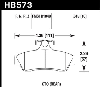 compare product Hawk 04-06 Pontiac GTO HPS 5.0 Rear Brake Pads