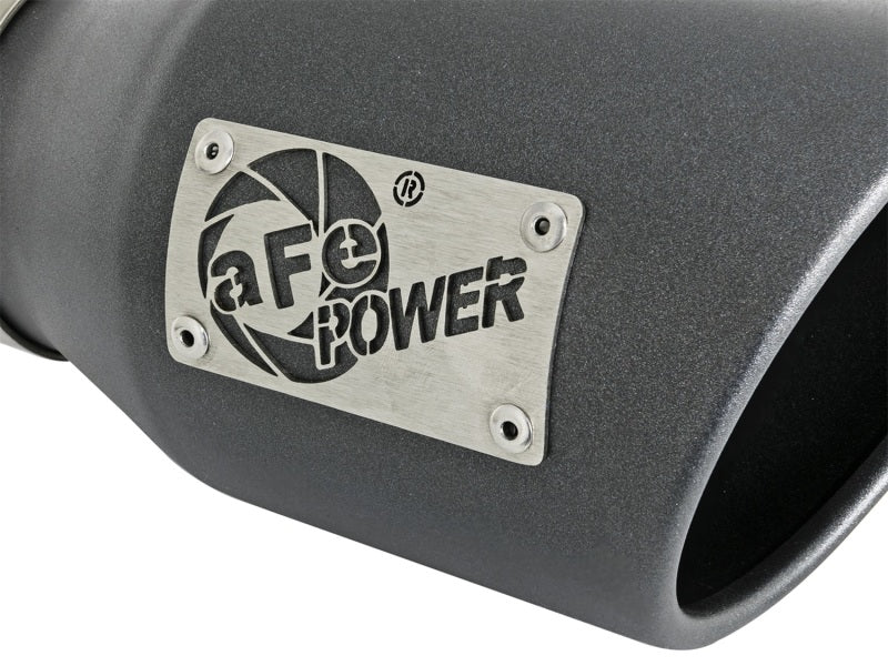 aFe MACH Force - Xp 3in 304 SS Metallic Black Exhaust Tip 3in In x 4 - 1/2in Out x 9in L Clamp - On Right - My Store