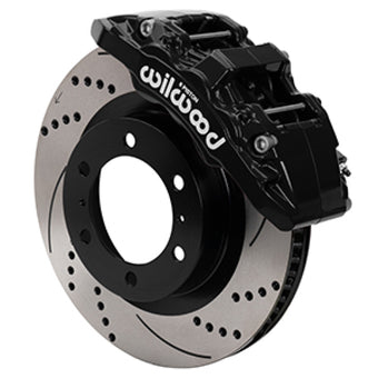 compare product Wilwood 15-21 Toyota 4Runner Aero6-DM Black Front Brake Kit - Drilled & Slotted