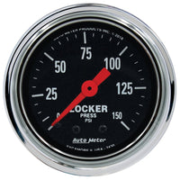 Autometer Traditional Chrome 2 - 1/16in 150 PSI Mechanical Air Locker Gauge - My Store