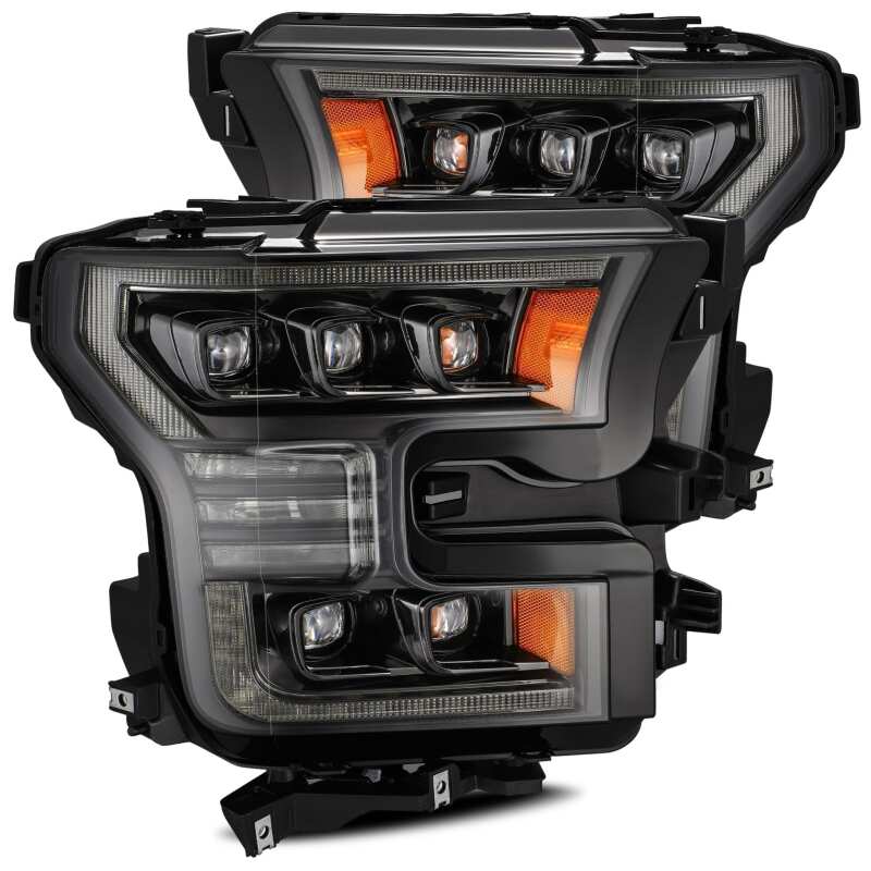 AlphaRex 17 - 20 Ford Raptor NOVA LED Proj Headlights Plank Style Alpha Black w/Activ Light/Seq Signal - My Store