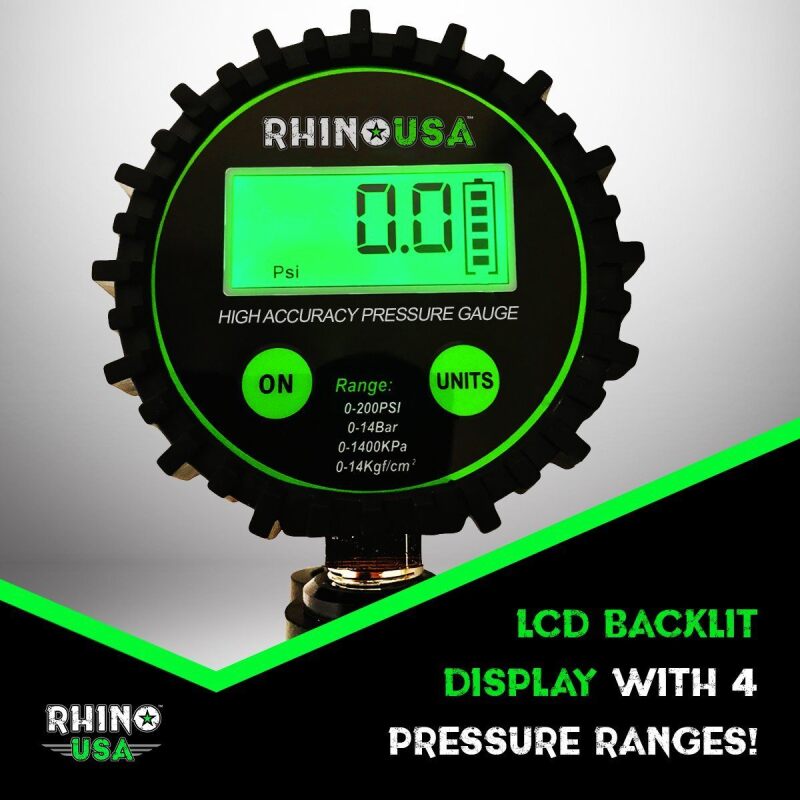 Rhino USA 200 Psi Digital Tire Inflator Gauge - My Store