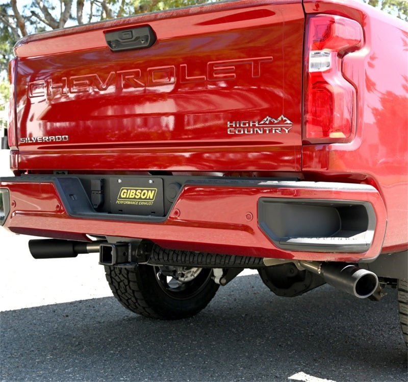Gibson 20 - 21 Chevy Silverado 2500HD 6.6L 2.5in Cat - Back Dual Extreme Exhaust - Black Elite - My Store