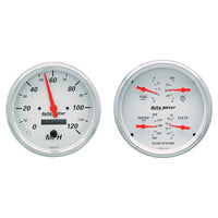 AutoMeter Gauge Kit 2 Pc. Quad & Speedometer 5in. Arctic White - My Store
