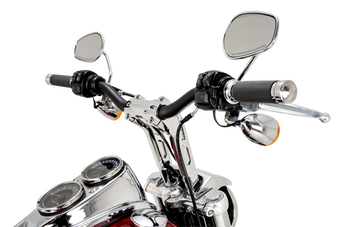 compare product Performance Machine Phatbar H-Bar Assy, 9in Riser, 1-1/4in Bar, Int Wire, Gauge Mount - Chrome