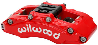 compare product Wilwood Caliper - AT6 Lug Mount Red 1.75in/1.38in/1.38in Piston .75in Rotor - Left Side