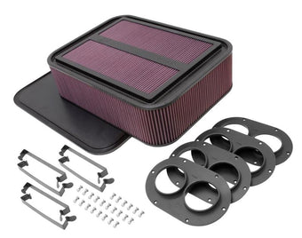 compare product K&N Custom Racing Air Filter - Rectangular Carbon Fiber 4in Air Box w/ 2.75in Air Horn