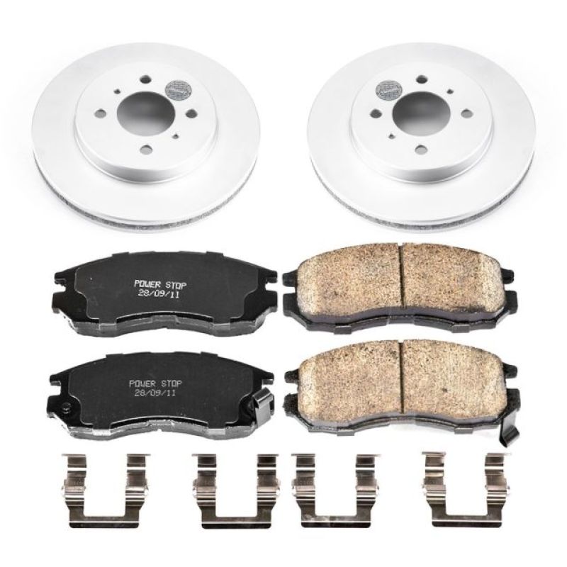 Power Stop 98 - 02 Mitsubishi Mirage Front Z17 Evolution Geomet Coated Brake Kit - My Store