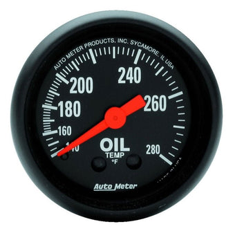 compare product Autometer Z Series 2-1/16in 140-280 Degrees F Mechanical Oil Temperature Gauge