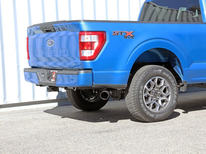 aFe Apollo GT 3in 409 SS Cat - Back Exhaust 2021 Ford F - 150 V6 2.7L/3.5L (tt)/V8 5.0L w/ Black Tips - My Store