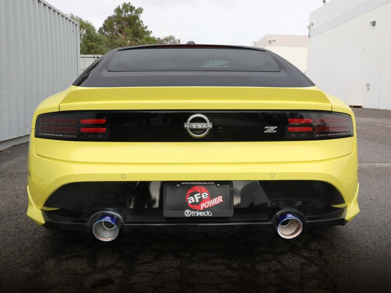 aFe POWER Takeda 2023 Nissan Z 2 1/2in 304 SS Cat - Back Exhaust System w/ Blue Flame Tips - My Store
