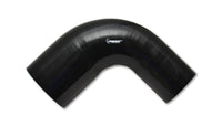 Vibrant 1.5in ID x 2in ID x 4in Long Gloss Black Silicone 90 Degree Transition Elbow - My Store