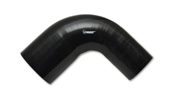 compare product Vibrant 1.5in ID x 2in ID x 4in Long Gloss Black Silicone 90 Degree Transition Elbow