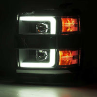 AlphaRex 15 - 19 Chevy 2500HD PRO - Series Proj Headlights Plank Jet Blk w/Activ Light/Seq Signal/DRL - My Store