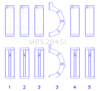 compare product King Engine Bearings Chrysler/Jeep 287Ci 4.7L (Size +0.50mm) Main Bearing Set