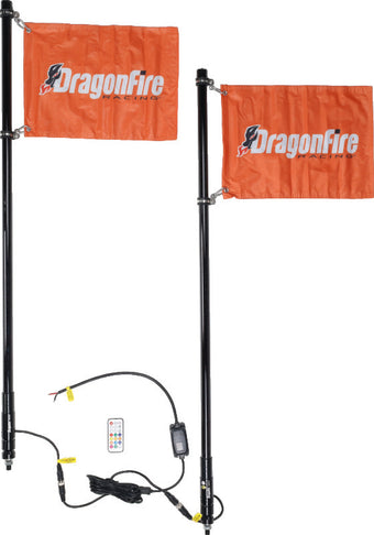 compare product DragonFire Racing Whips - 4ft Spiral LED Black Pair