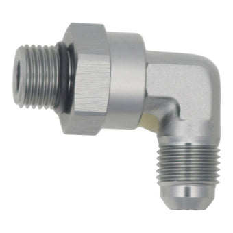 compare product DeatschWerks 6AN ORB Male Swivel to 90-Degree 6AN Male Flare - Anodized DW Titanium