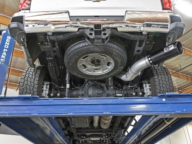 aFe Atlas Exhaust 5in DPF - Back Aluminized Steel w/ Black Tips 16 - 17 GM Diesel Truck V8 - 6.6L (td) - My Store
