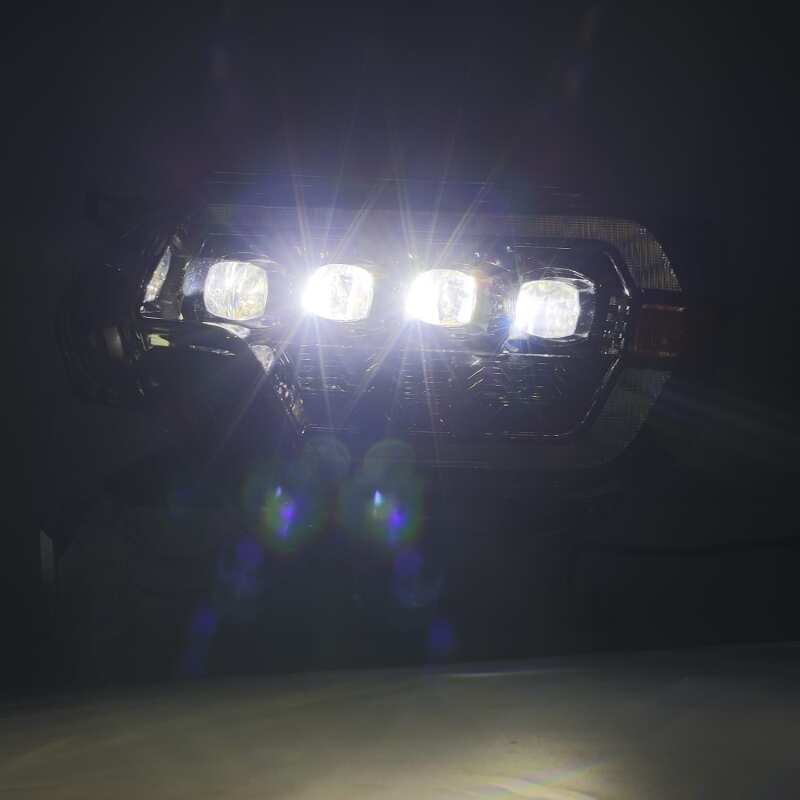 AlphaRex 12 - 15 Toyota Tacoma NOVA LED Proj Headlights Plank Alpha Blk w/Activ Light/Seq Signal/DRL - My Store